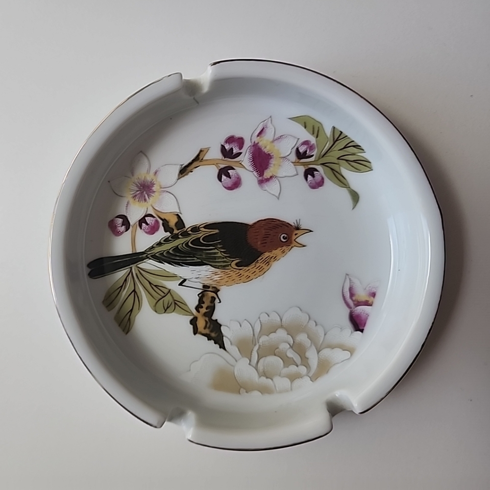 Retro Ashtray Cherry Blossom Decor Chinese Gardens by Stafford Japan